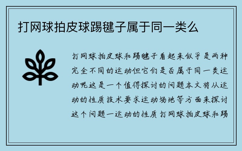 打网球拍皮球踢毽子属于同一类么