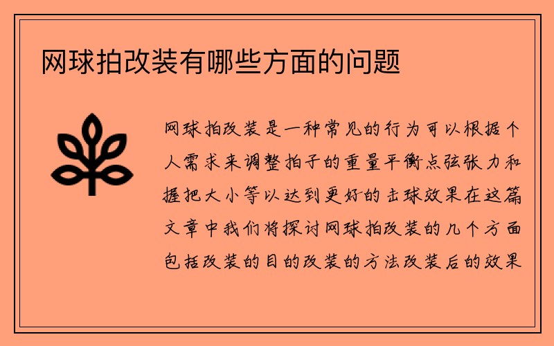 网球拍改装有哪些方面的问题