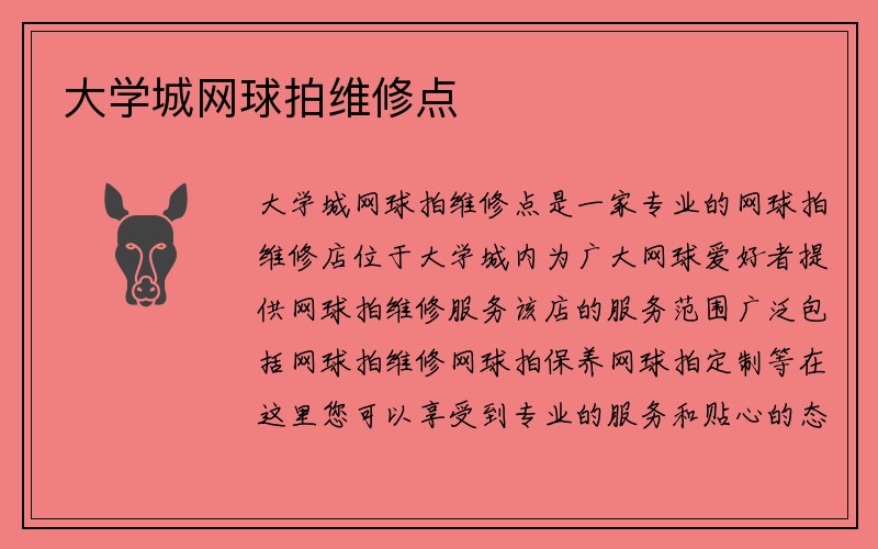 大学城网球拍维修点